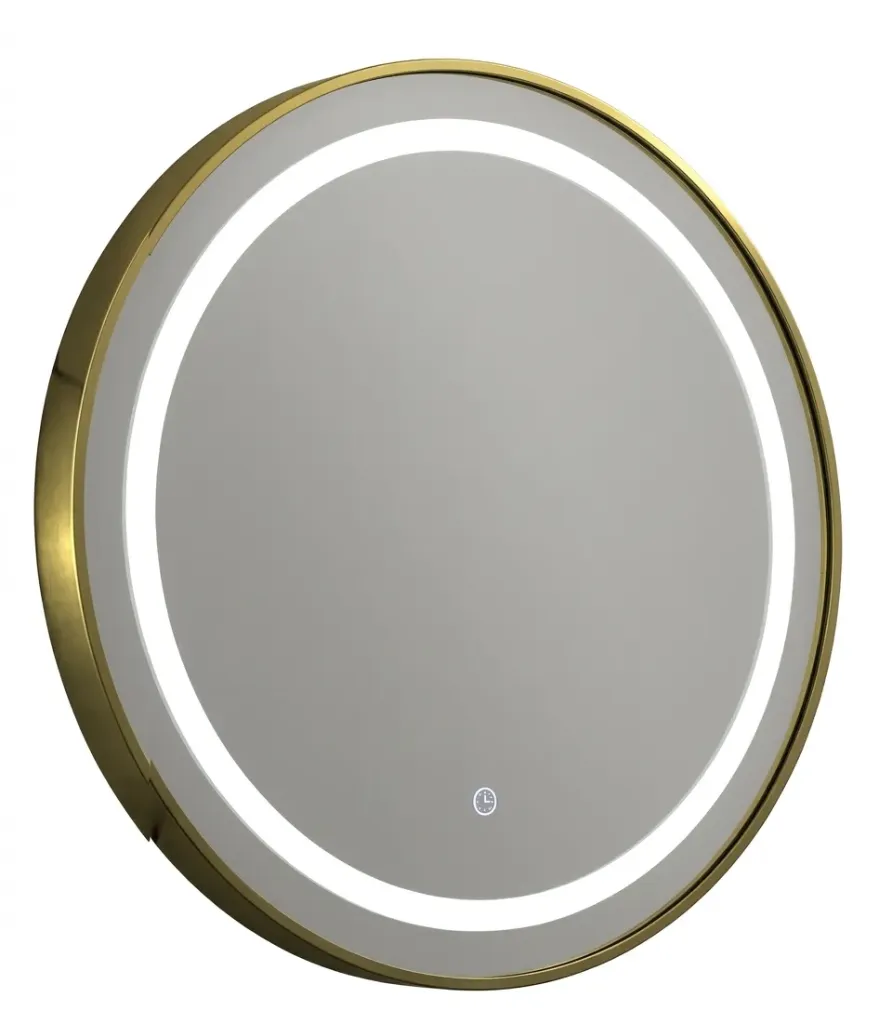 [ESP-009] ESPEJO LED CON MARCO DORADO MATE 60 CMS  3 COLORES DE LED + ANTIEMPAÑANTE