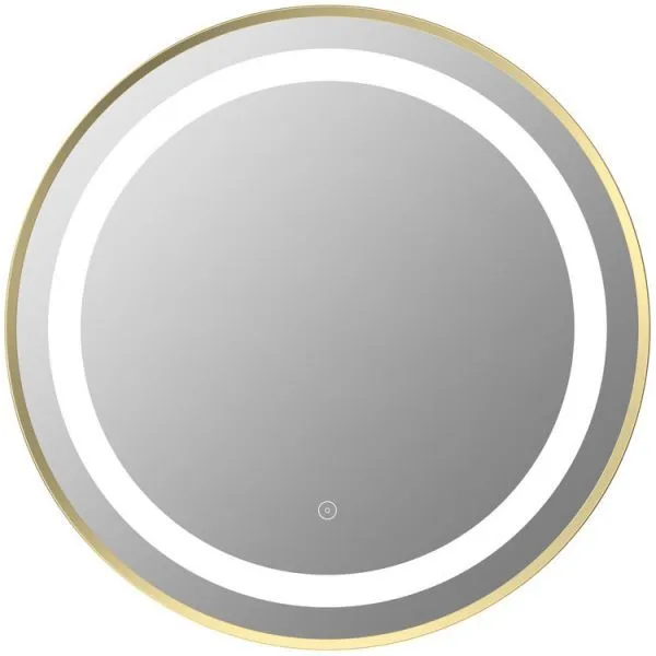[ESP-010] ESPEJO LED CON MARCO DORADO MATE 80 CMS  3 COLORES DE LED + ANTIEMPAÑANTE