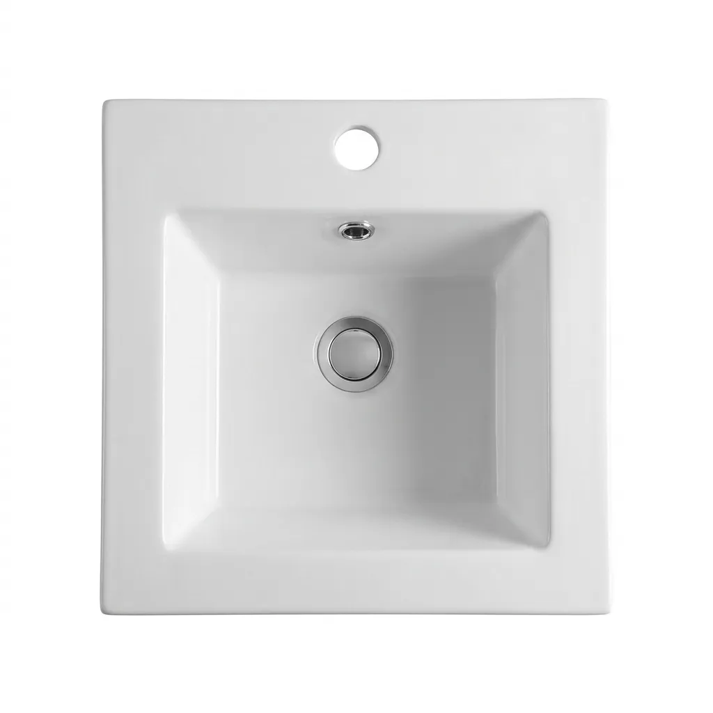 [LV-006] LAV/ DE CERAMICA PARA EMPOTRAR BLANCO BRILLANTE 41X41 CMS