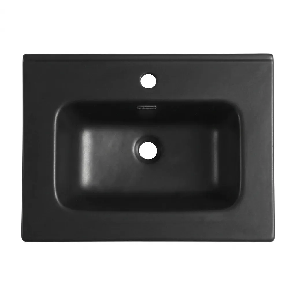[LV-008] LAV/ DE CERAMICA PARA EMPOTRAR NEGRO MATE 61X46 CMS
