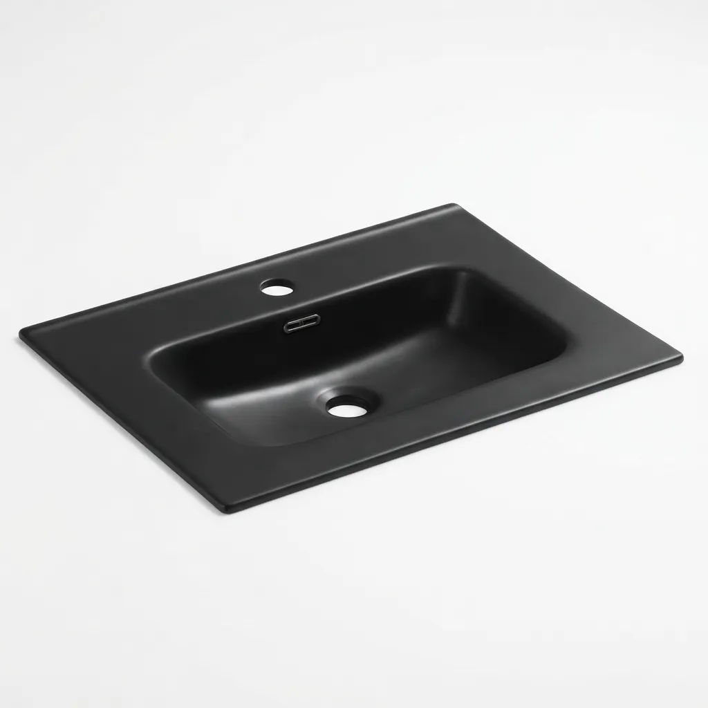 [LV-009] LAV/ DE CERAMICA PARA EMPOTRAR NEGRO MATE 81X46 CMS