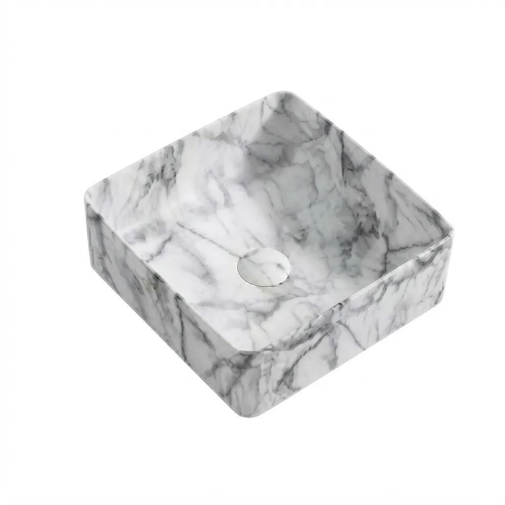 [LV-035] LAV/ DE CERAMICA PARA SOBREPONER MARMOL CARRARA 36X36X13 CMS