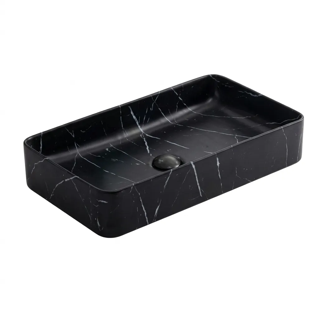[LV-026] LAV/SOBREPONER NEGRO MARQUINA INCLUYE EMBELLECEDOR 50X34X11 CMS