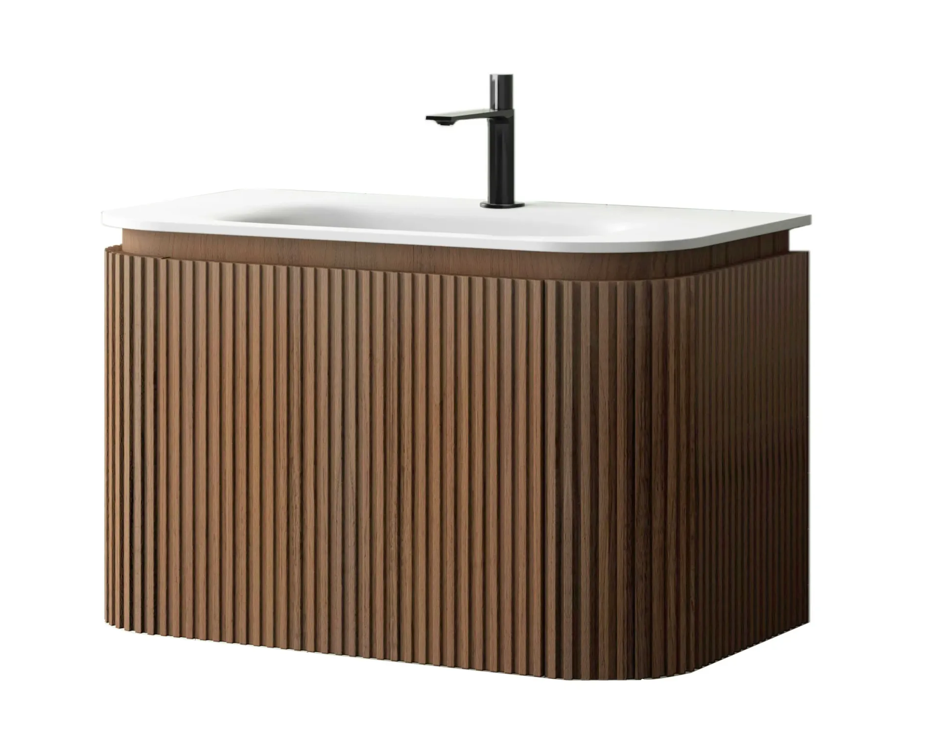 MUEBLE DE BAÑO CON LAVAMANOS DE RESINA OAK DARK 80X47X46 CMS ( 2 BULTOS)